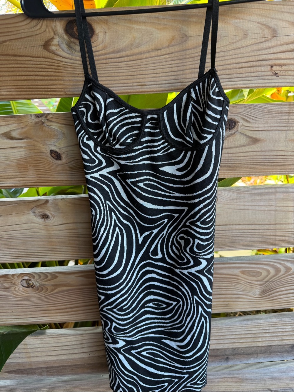 Zara Black and White Zebra-Print Mini Dress